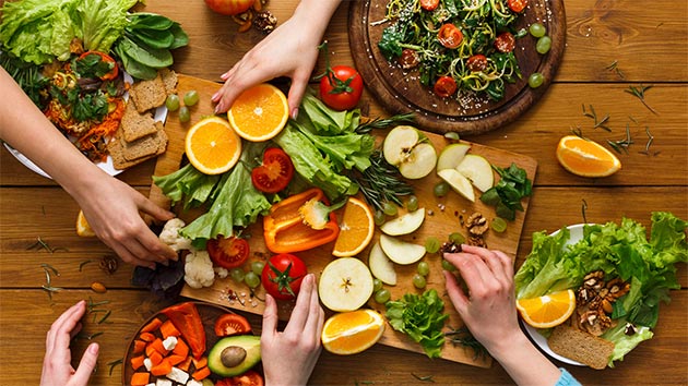 Healthy food prepared at a corporate nutrition workshop