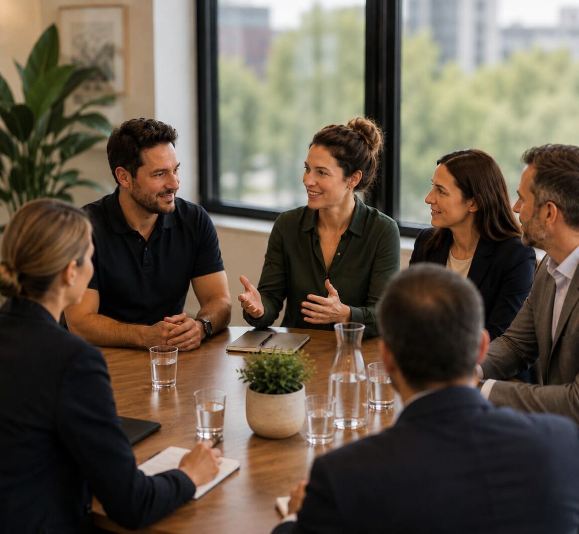 Group discussion and team collaboration session