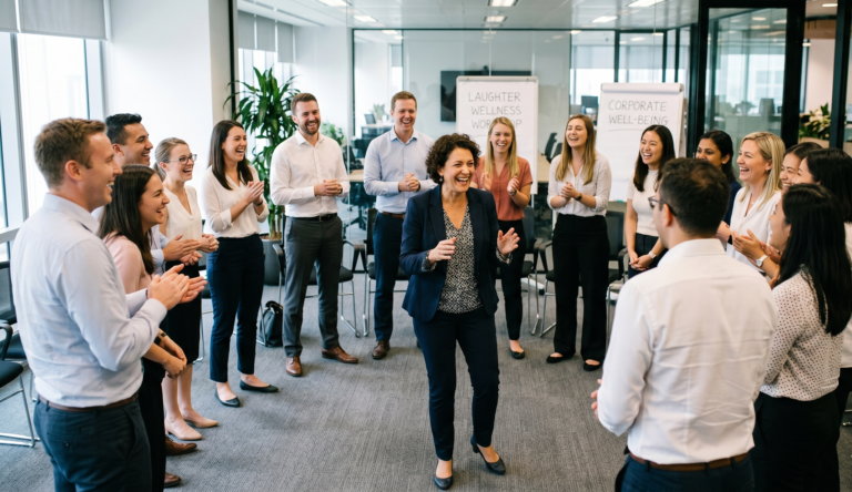 Laughter yoga session