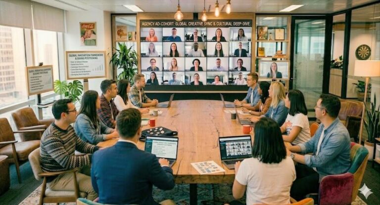 Remote and hybrid team meeting