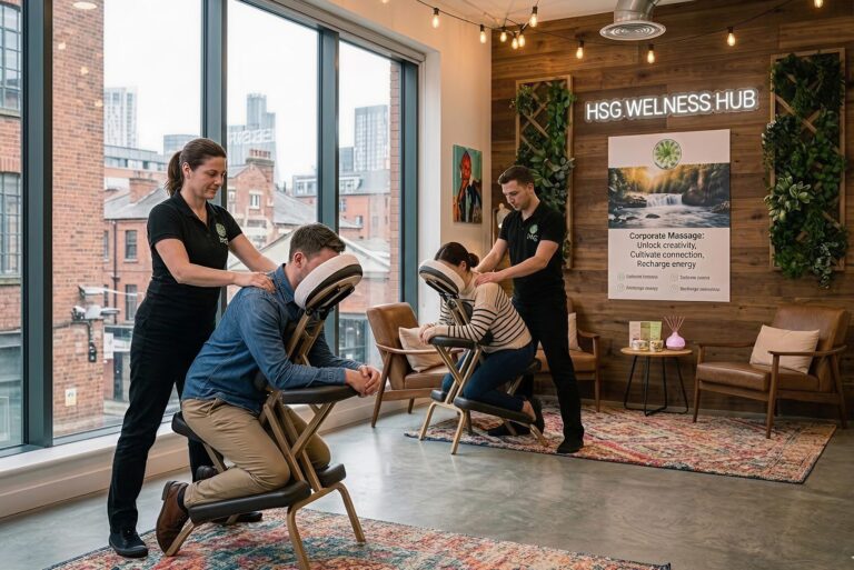 Workplace seated massage at a Sydney corporate office