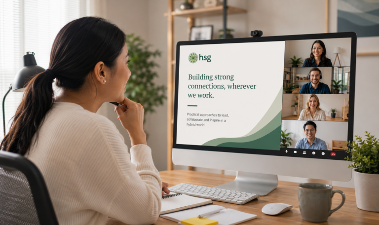 Manager leading a remote team session
