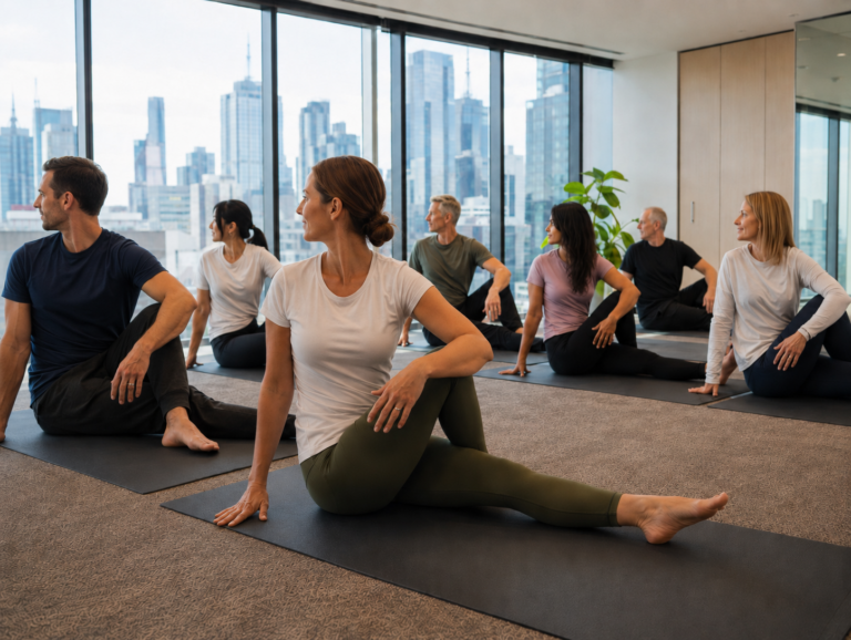 Melbourne workplace yoga class