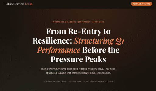 From Re-Entry to Resilience: Structuring Q1 Performance Before the Pressure Peaks
