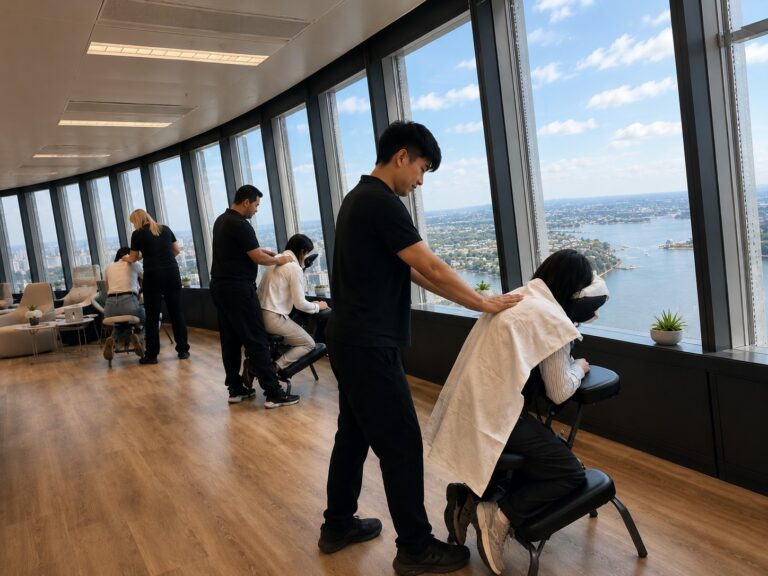 Seated massage therapy service in Sydney