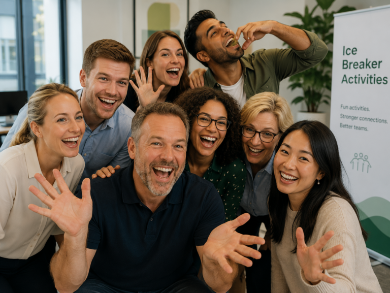 Team building ice breaker fun in the office