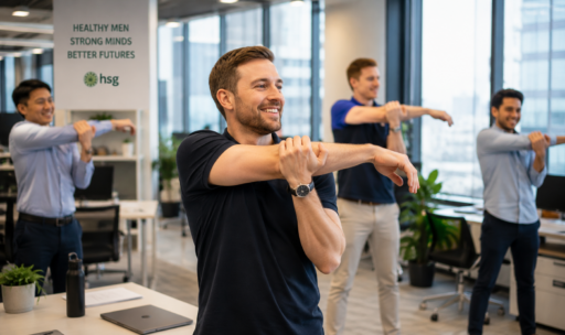 stretching activity for men in the office