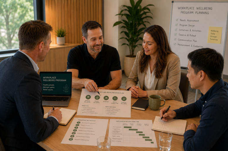 Workplace wellbeing program planning session